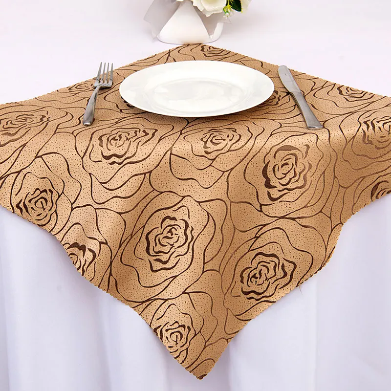 Mesa bordada de cocina pañuelo decorativo para Catering servilletas de tela Rosa impresas toalla cuadrada de 48cm 